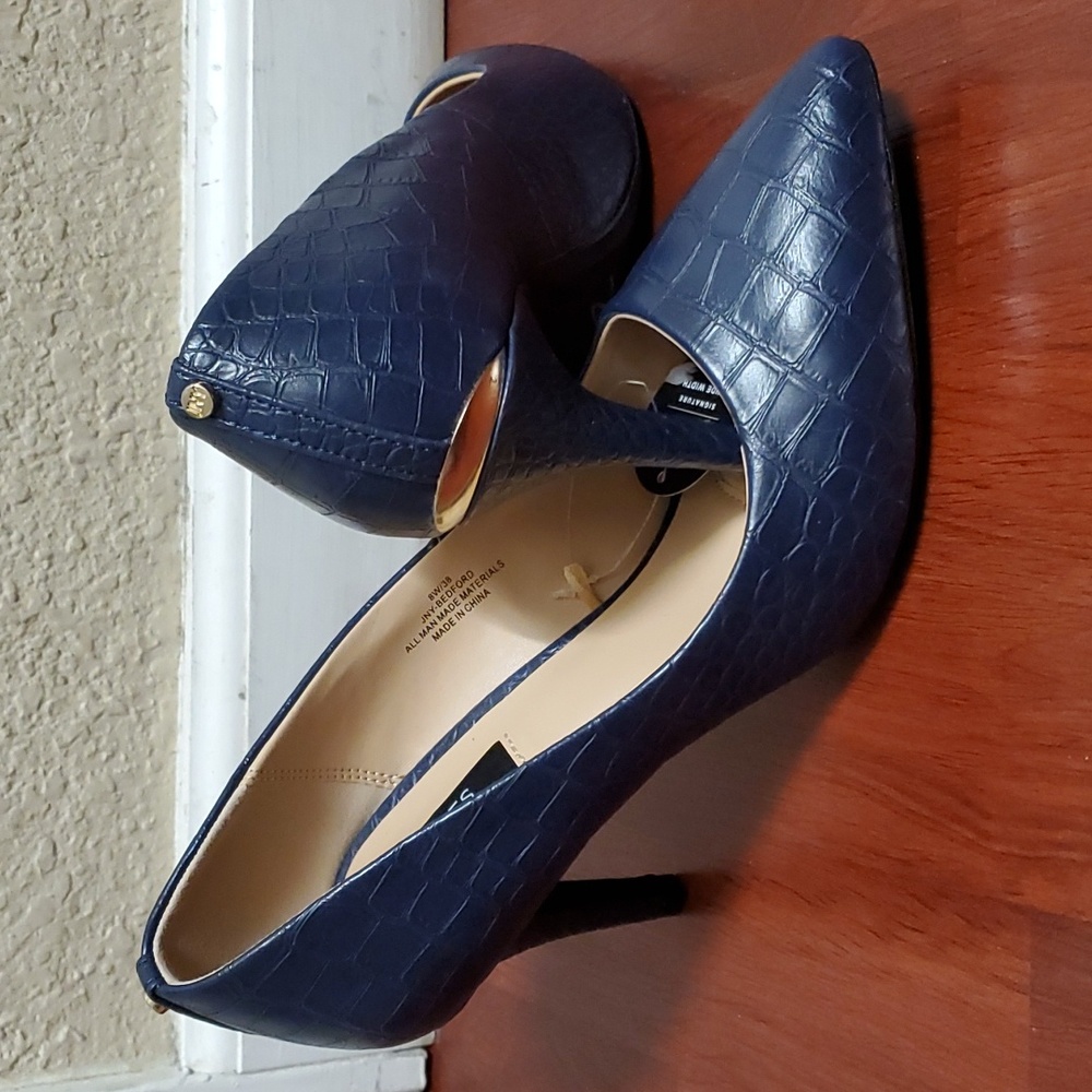 New, Jones New York, Navy Blue Pumps,  Size 8W-8.5W